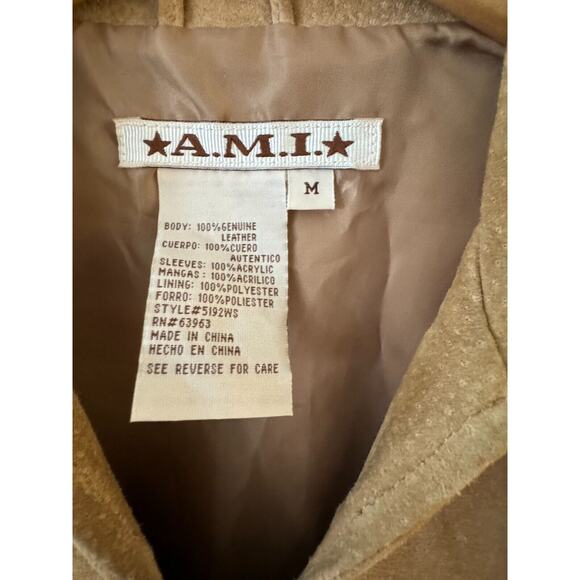 A.M.I. Suede Leather Jacket - Picture 4 of 8